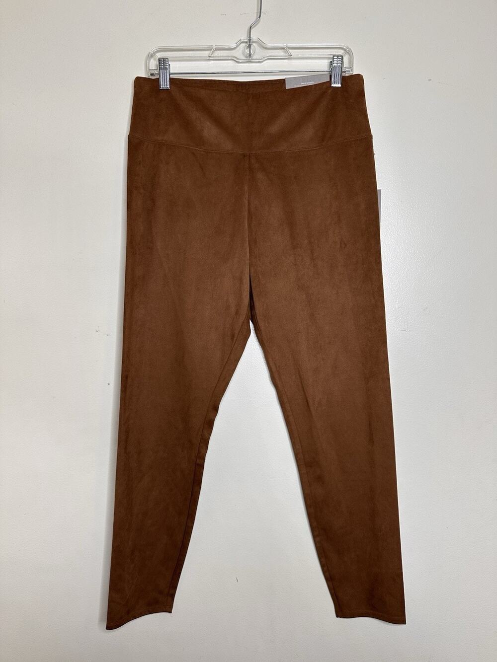 Soft Surroundings NEW Faux Suede Leggings Womens M Saddle Ankle Stretch Pull On